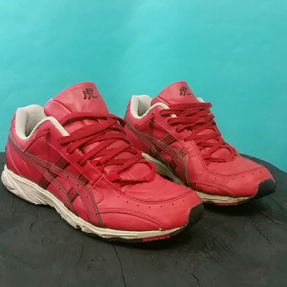 Rare Japanese Asics Red Leather GEL sz 9 Vintage - Picture 4 of 8